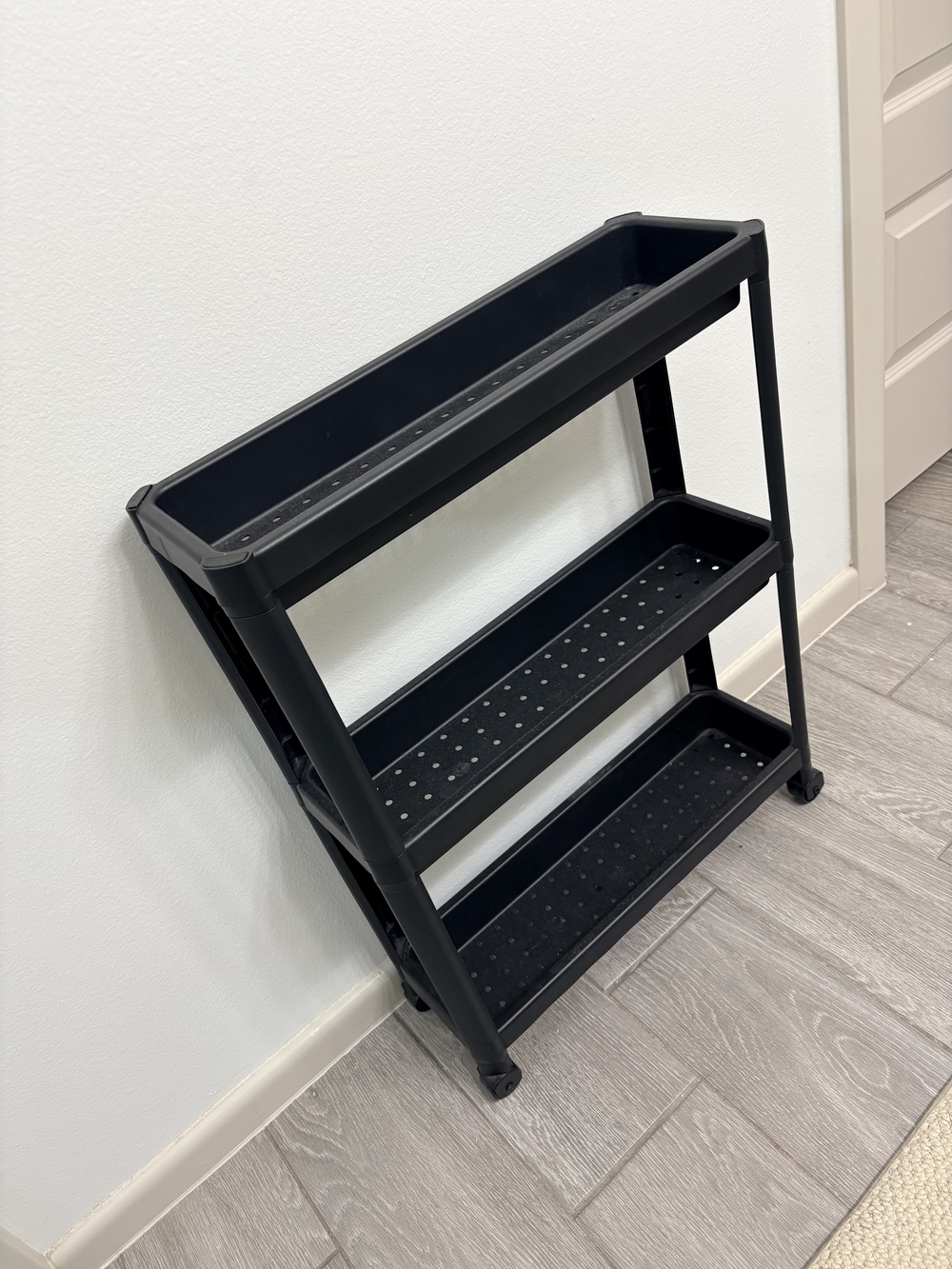 3-Tier Black Utility Shelf Organizer